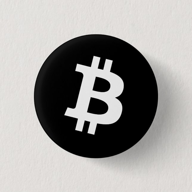 Bóton Redondo 2.54cm Botão de Fixar Bitcoin (Pequeno) (Frente)