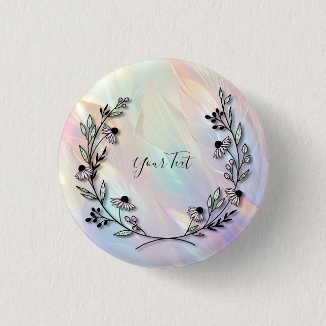 Bóton Redondo 2.54cm Botão de Flor Mínimo (Frente)