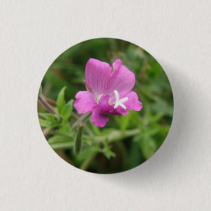 Bóton Redondo 2.54cm Botão de Flor Selvagem Red Campion