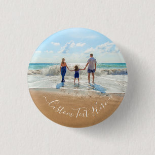 Bóton Redondo 2.54cm Botão de Foto Personalizado com Texto Personalizad