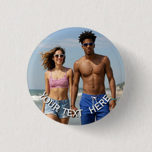Bóton Redondo 2.54cm Botão de Foto Personalizado – Distintivo com texto