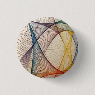 Bóton Redondo 2.54cm Botão de Geometria Abstrata