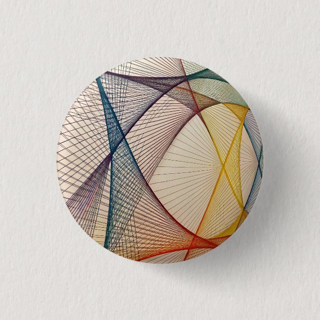 Bóton Redondo 2.54cm Botão de Geometria Abstrata (Frente)