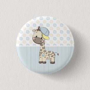 Bóton Redondo 2.54cm Botão de Girafa do Baby Boy Personalizado