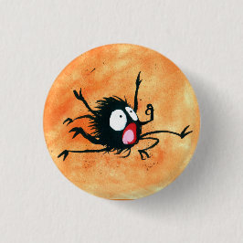 Bóton Redondo 2.54cm Botão de Halloween! Aranha Pequena Assustada!