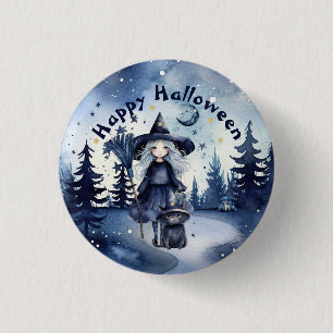 Bóton Redondo 2.54cm Botão de Halloween de Aquarela Personalizável