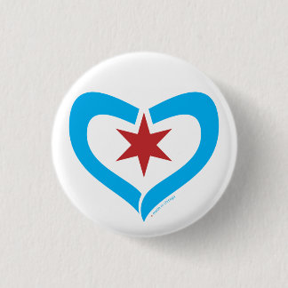 Bóton Redondo 2.54cm Botão de HeartStar + feito em Chicago
