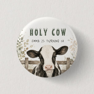 Bóton Redondo 2.54cm Botão de Holy Cow