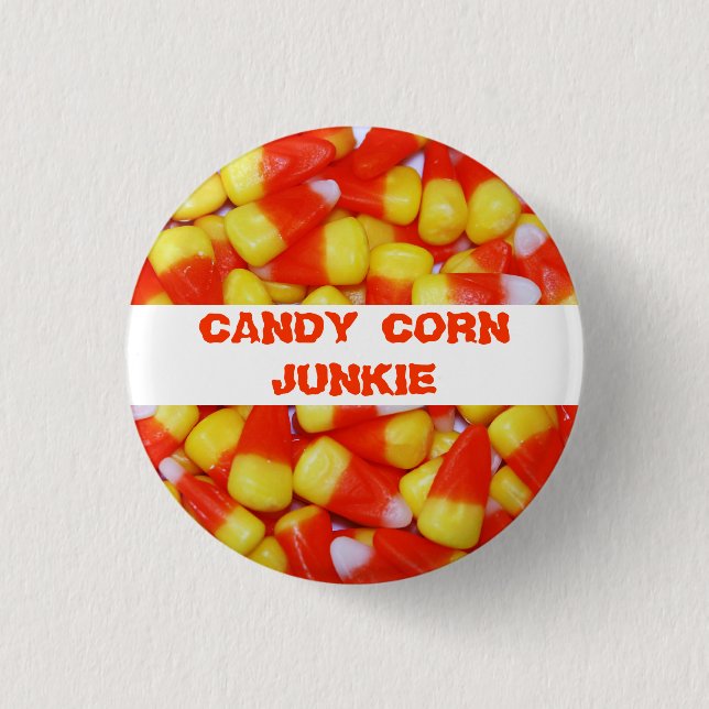 Bóton Redondo 2.54cm Botão de Junkie da Candy Corn (Frente)