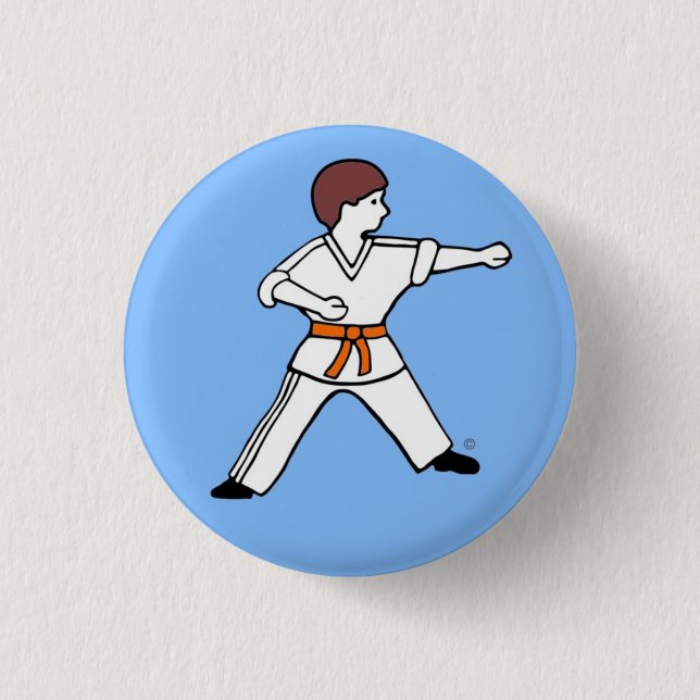 Bóton Redondo 2.54cm Botão de Karate Kid 9 (Frente)