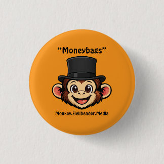 Bóton Redondo 2.54cm Botão de Macaco Macaco Khaki - Moneybags