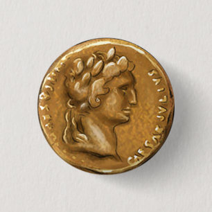 Bóton Redondo 2.54cm Botão de Moedas Romanas