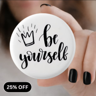 Bóton Redondo 2.54cm Botão de Motivação Seja Você Mesmo