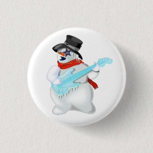Bóton Redondo 2.54cm Botão de Natal engraçado com boneco de neve com gu