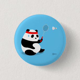 Bóton Redondo 2.54cm Botão de Panda Suado / Pin / Crachá