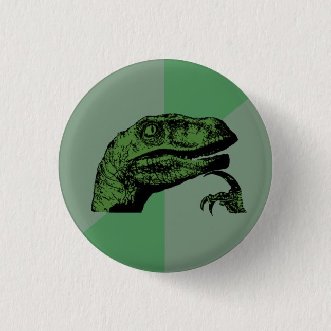 Bóton Redondo 2.54cm Botão de Philosoraptor (Frente)