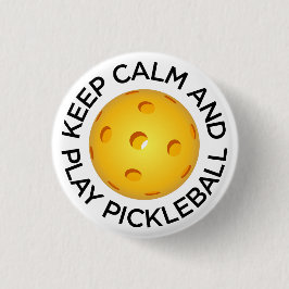 Bóton Redondo 2.54cm Botão de Pickleball: "Mantenha a calma e o jogo