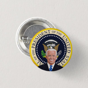 Bóton Redondo 2.54cm botão de pin-back do selo presidencial potus joe 