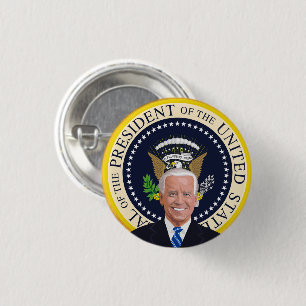 Bóton Redondo 2.54cm botão de pin-back do selo presidencial potus joe b
