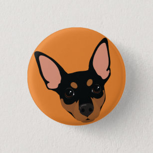 Bóton Redondo 2.54cm Botão de Pinback do retrato do cão do Pinscher