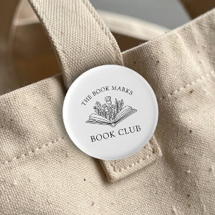 Bóton Redondo 2.54cm Botão de Presente com o Nome do Clube do Livro