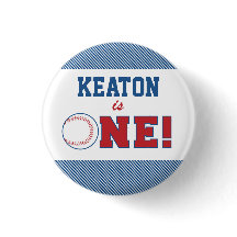 Botão de Primeiro Aniversário do Baseball