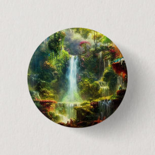 Bóton Redondo 2.54cm Botão de Quedas d'água com Natureza Rústica Colori