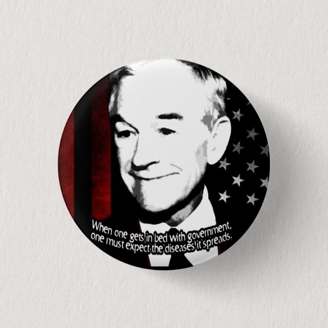 Bóton Redondo 2.54cm Botão de Ron Paul (Frente)