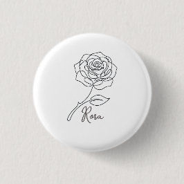 Bóton Redondo 2.54cm Botão de Rosa de Uma Linha Elegante
