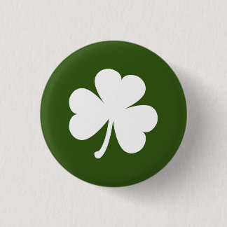 Bóton Redondo 2.54cm Botão de Shamrock Irlandês Personalizável | Verde 