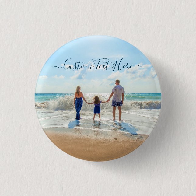 Bóton Redondo 2.54cm Botão de Texto Fotográfico Personalizado Oferta de (Frente)
