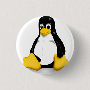 Bóton Redondo 2.54cm Botão de Tux