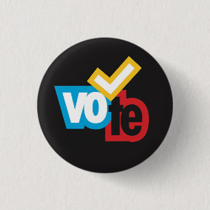 Bóton Redondo 2.54cm Botão de voto pequeno