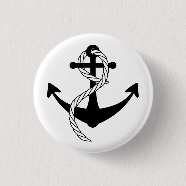 Bóton Redondo 2.54cm Botão de Weiss do Anker schwarz (Frente)