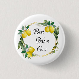 Bóton Redondo 2.54cm Botão dia de as mães Lemon Wreath