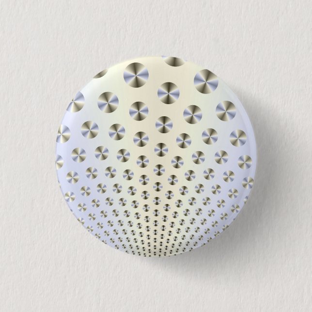 Bóton Redondo 2.54cm Botão Discos em Branco e Azul Pinback (Frente)
