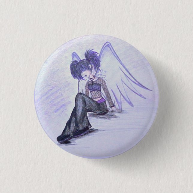 Bóton Redondo 2.54cm "Botão do anjo imperfeito" (roxo) (Frente)
