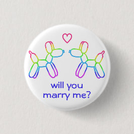 Bóton Redondo 2.54cm Botão do Balão do Arco-Íris de Proposta em Amor