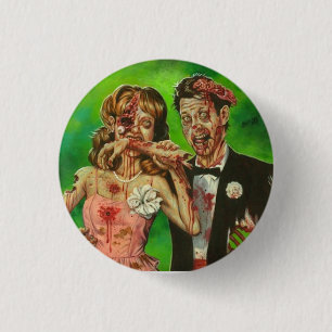 Bóton Redondo 2.54cm Botão do casal do zombi