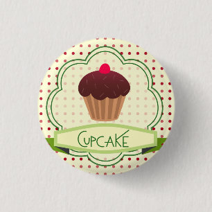 Bóton Redondo 2.54cm Botão do cupcake