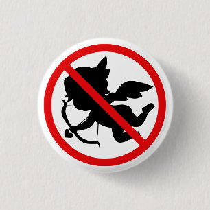 Bóton Redondo 2.54cm Botão do Cupido da proibição