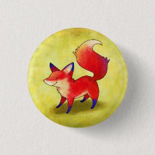 Bóton Redondo 2.54cm Botão do Fox vermelho