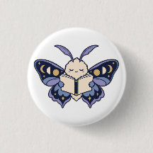 Botão do Livro de Leitura da Mariposa da Fase Luna