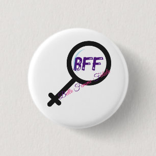 Bóton Redondo 2.54cm Botão do logotipo 'Belle Femme Fatale' (BFF)