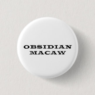 Bóton Redondo 2.54cm Botão do logotipo do Macaw da obsidiana
