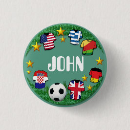 Bóton Redondo 2.54cm Botão do nome do ~ do futebol