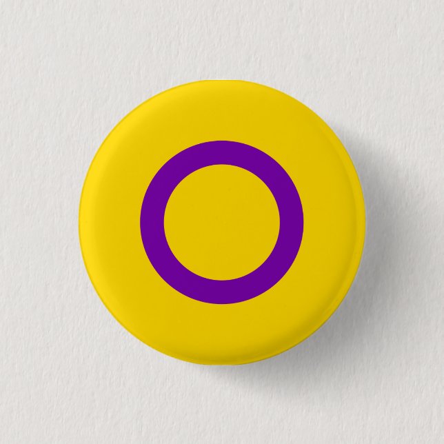 Bóton Redondo 2.54cm Botão do orgulho de Intersex (círculo) (Frente)