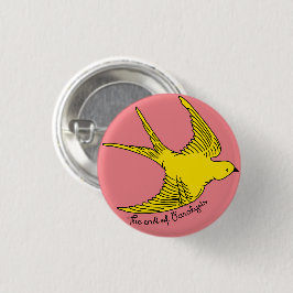 Bóton Redondo 2.54cm Botão do Pássaro Amarelo do Fim da Paralisia