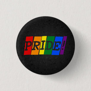 Bóton Redondo 2.54cm Botão do preto do orgulho do arco-íris de LGBT