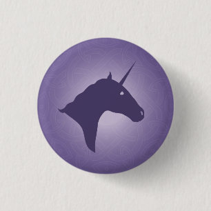 Bóton Redondo 2.54cm Botão do roxo do unicórnio